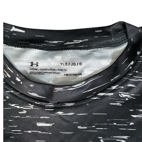 Under Armour Boys Loose Heat Gear Big Logo Printed Short Sleeve Size Youth Large - Picture 7 of 8